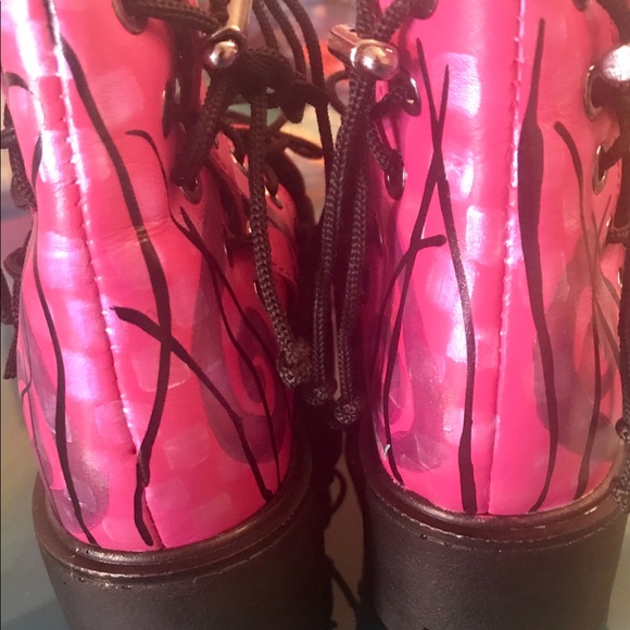 Handmade, HandPainted lace up booties - Picture 11 of 14